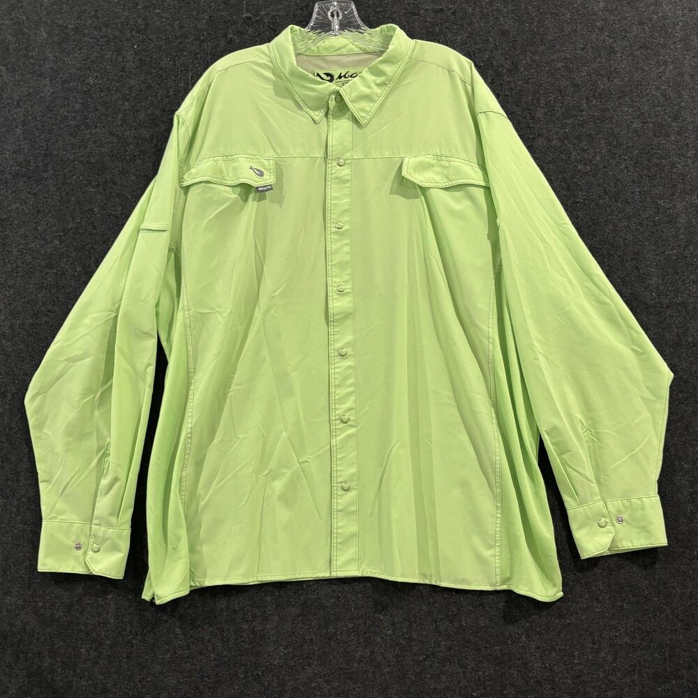 Mojo Sportswear Shirt Men's 3XL Green Performance Fishing Pockets Vented